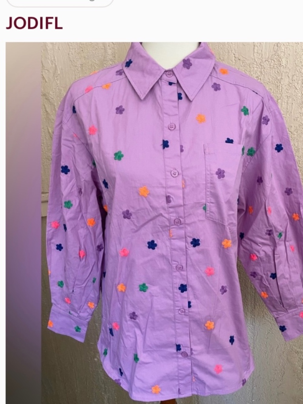 Beautiful Embroidered Flower Blouse